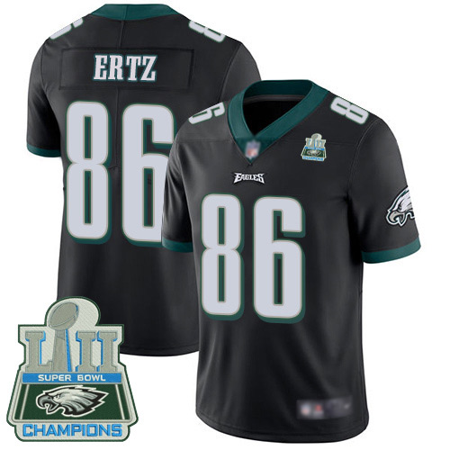 Men Philadelphia Eagles #86 Zach Ertz Black Alternate Vapor Untouchable NFL Jersey Limited Player Super Bowl LII 100th
